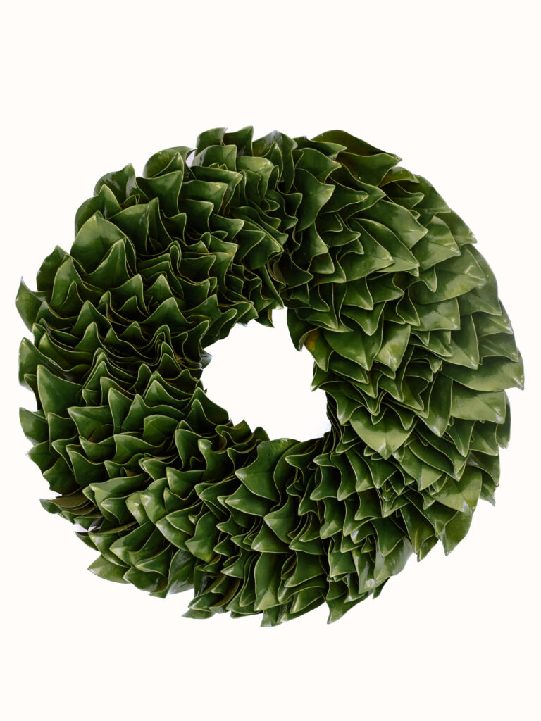 Fresh, hand-made Verdant Magnolia Wreath from The Four Seasons Threshold